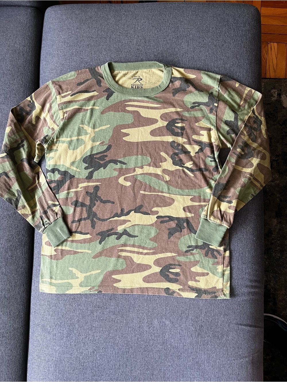 Rothco Kids Woodland Camo Long Sleeve Shirt Size XL